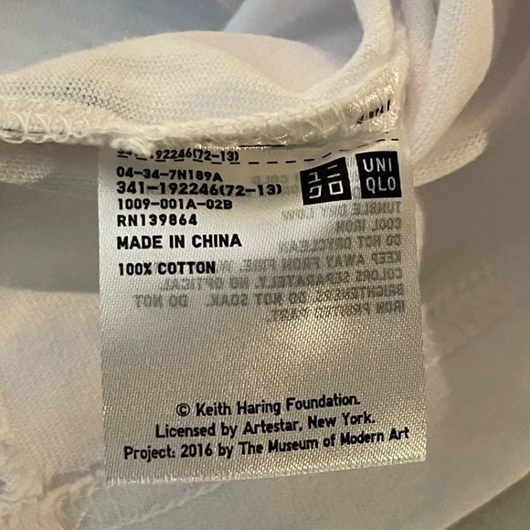 RARE KEITH HARING x UNIQLO 'Radiant Baby' SPRZ NY Art T-Shirt, White, Large, NWT - Picture 8 of 9